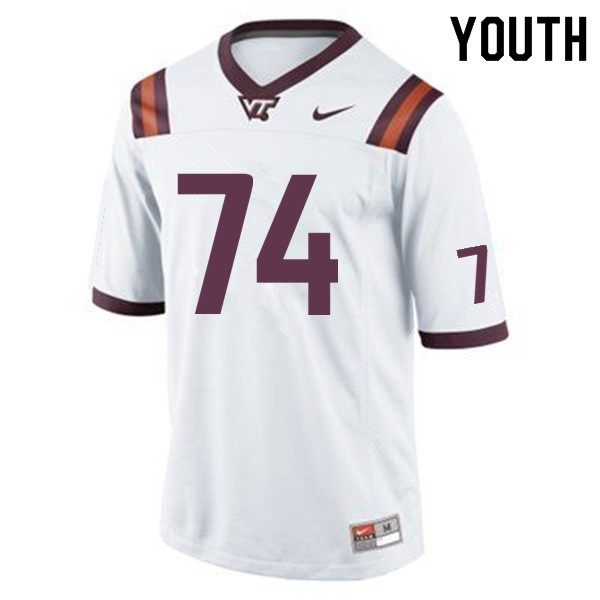 Youth #74 Braxton Pfaff Virginia Tech Hokies College Football Jerseys Sale-Maroon